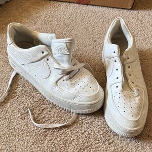 Nike Air Force one women’s trainer shoe all white